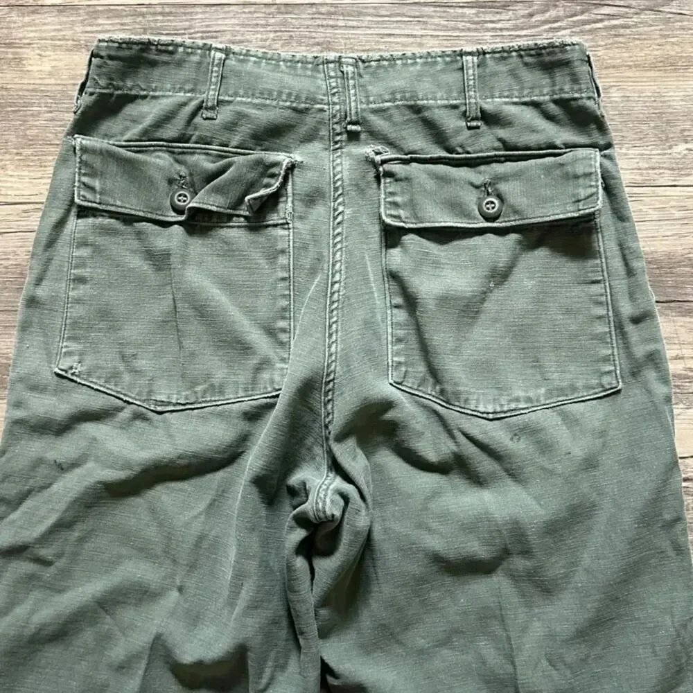 Vintage 70s Military OG-107 HBT Trouser Pants Size 32X30